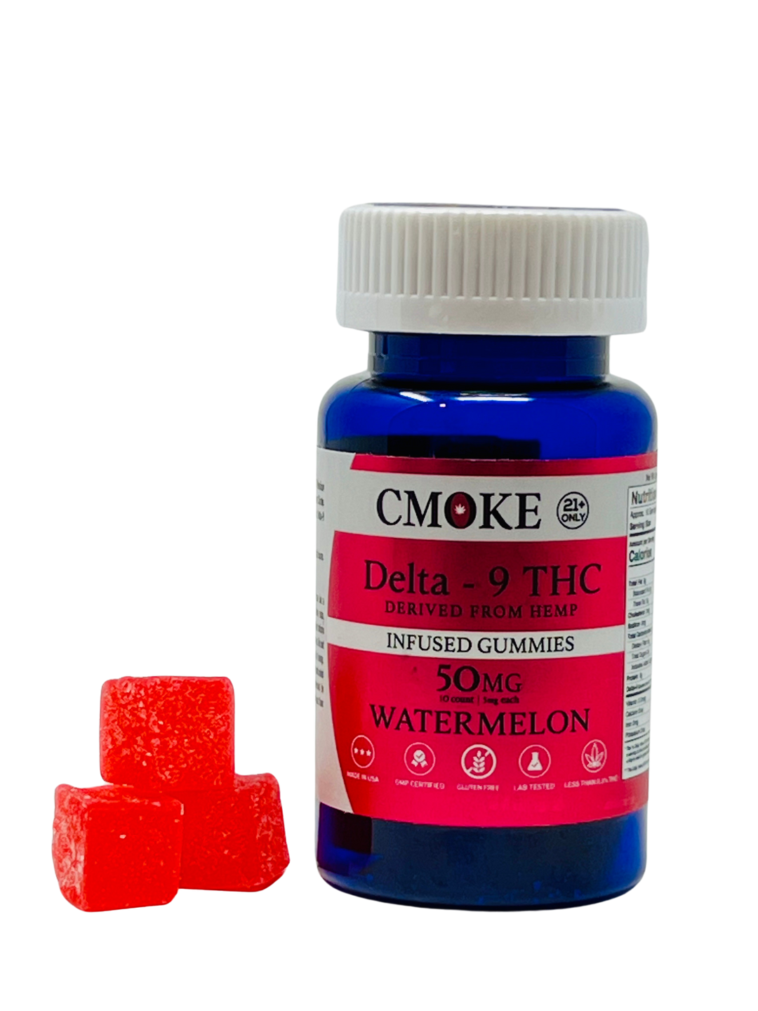 Cmoke D9 50mg gummies WATERMELON CMK-GUM-D9 Gummies by Cmoke with Watermelon and D9 SKU CMK-GUM-D9-WMLN