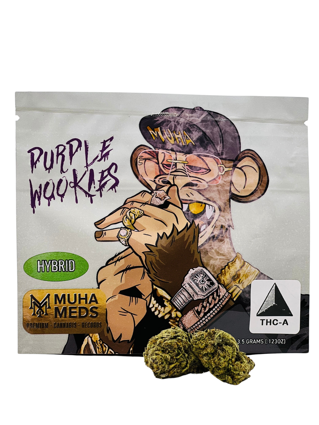 Muha Meds 3.5g THCA - Purple Wookies (Hybrid) MUHA-FLW-THCA-3.5 Flower by Muha Meds with Purple Wookies and THCA SKU MUHA-FLW-THCA-3.5-PW